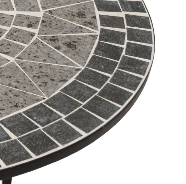 Wandtisch SIENA halbrund 45x90cm, Eisen + Mosaik grau