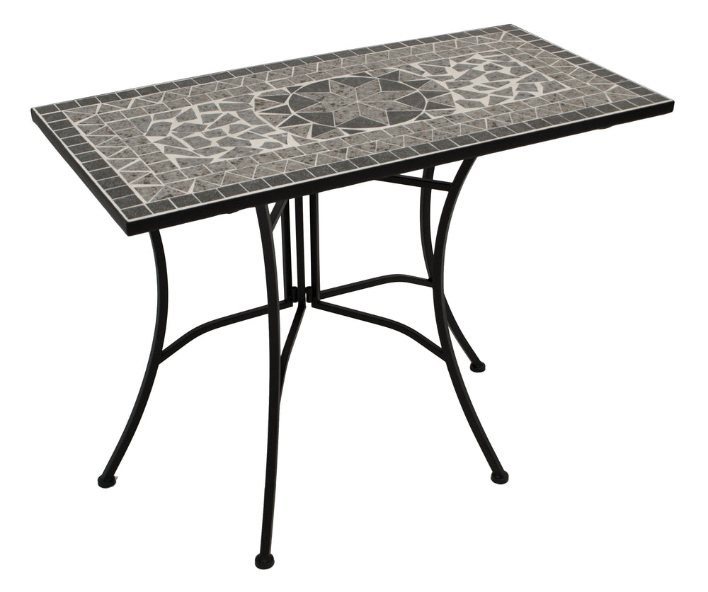 Wandtisch SIENA rechteckig 45x90cm, Eisen + Mosaik grau