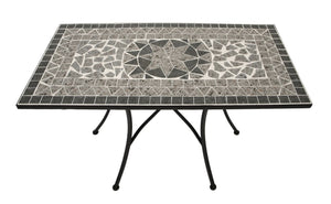 Wandtisch SIENA rechteckig 45x90cm, Eisen + Mosaik grau