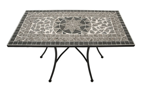 Wandtisch SIENA rechteckig 45x90cm, Eisen + Mosaik grau