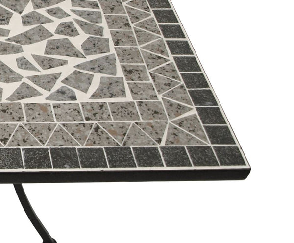 Wandtisch SIENA rechteckig 45x90cm, Eisen + Mosaik grau