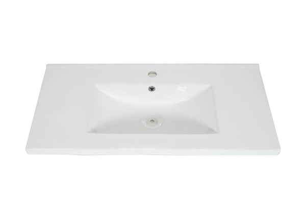 Waschbecken Handwaschbecken Keramik eckig 92cm weiss