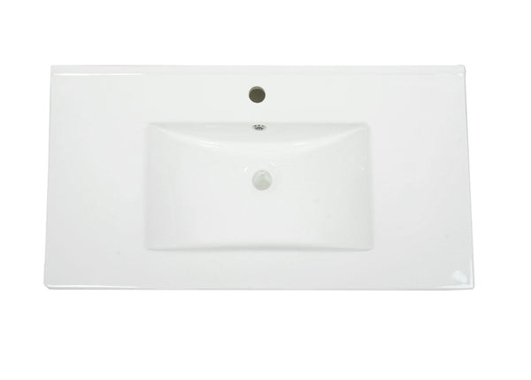 Waschbecken Handwaschbecken Keramik eckig 92cm weiss