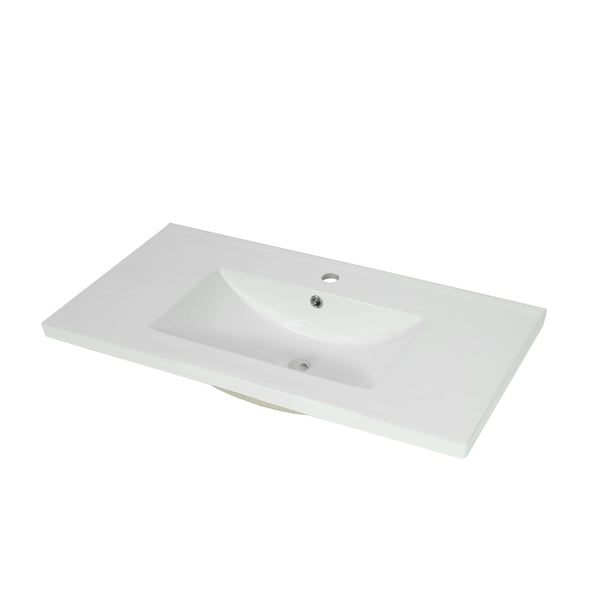 Waschbecken Handwaschbecken Keramik eckig 92cm weiss
