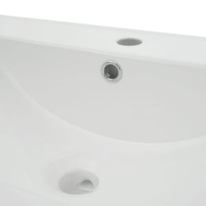 Waschbecken Keramik eckig 81cm weiss