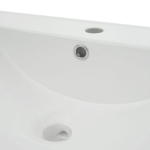 Waschbecken Keramik eckig 81cm weiss