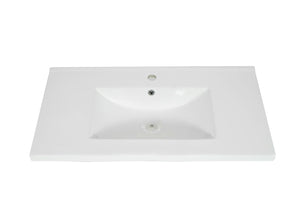 Waschbecken Keramik eckig 81cm weiss
