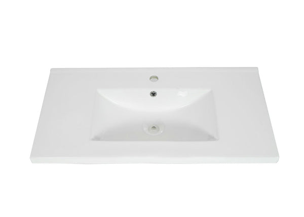 Waschbecken Keramik eckig 81cm weiss