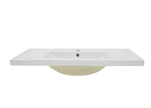 Waschbecken Keramik eckig 81cm weiss