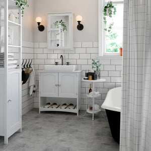 Waschbeckenunterschrank 60x30x60cm Landhaus weiss