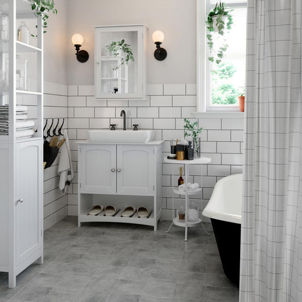 Waschbeckenunterschrank 60x30x60cm Landhaus weiss