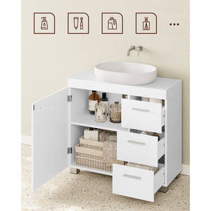 Waschbeckenunterschrank Badezimmerschrank mit Schubladen & Fächern