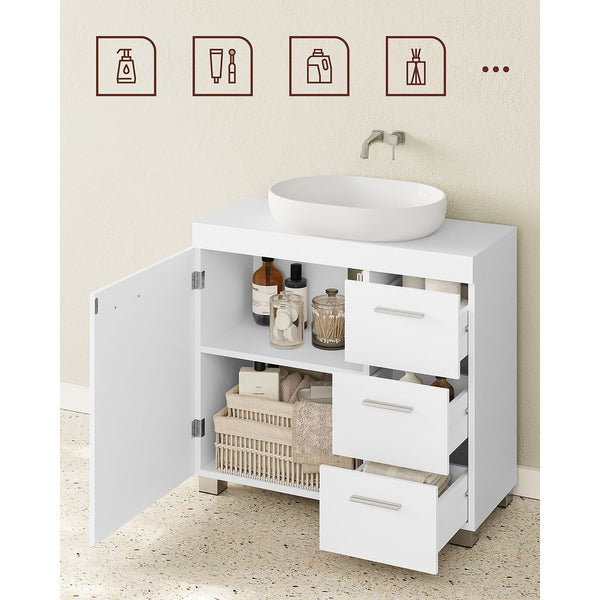 Waschbeckenunterschrank Badezimmerschrank mit Schubladen & Fächern