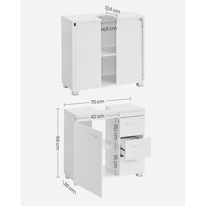 Waschbeckenunterschrank Badezimmerschrank mit Schubladen & Fächern