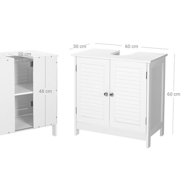 Waschbeckenunterschrank Badregal 60x30x60cm weiss