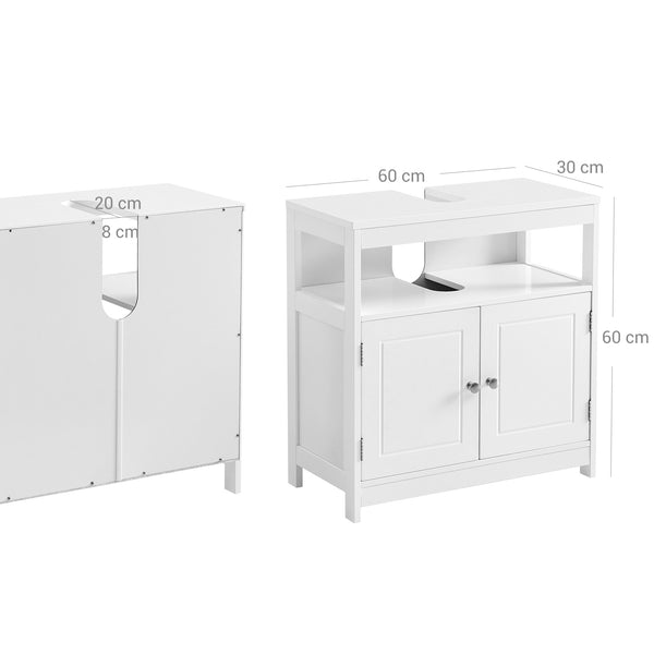 Waschbeckenunterschrank Badregal 60x30x60cm weiss