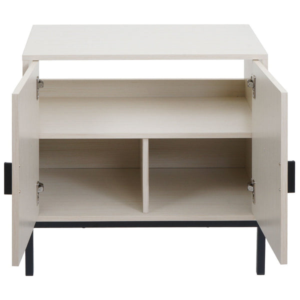 Waschbeckenunterschrank Badschrank 2 Türen 62x63x35cm Holzoptik beige