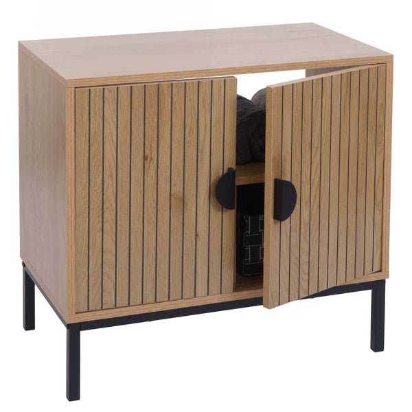 Waschbeckenunterschrank Badschrank 2 Türen 62x63x35cm Holzoptik natur