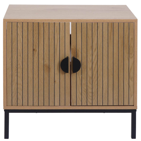 Waschbeckenunterschrank Badschrank 2 Türen 62x63x35cm Holzoptik natur
