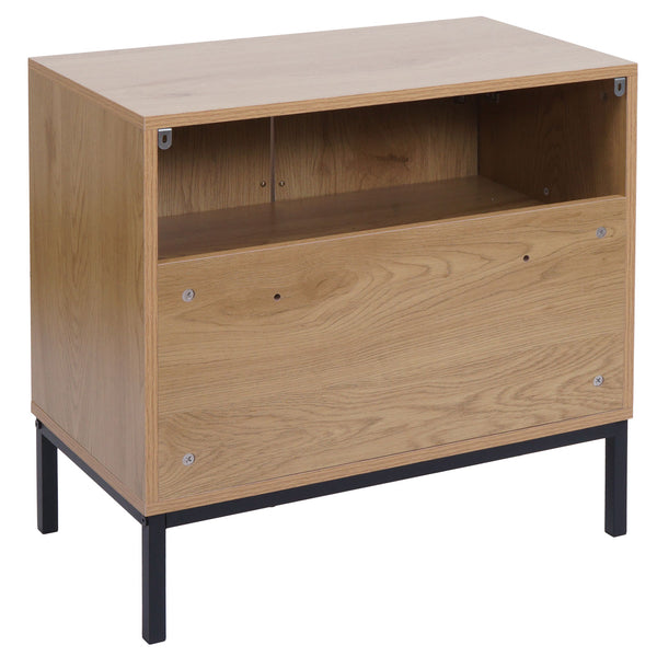 Waschbeckenunterschrank Badschrank 2 Türen 62x63x35cm Holzoptik natur