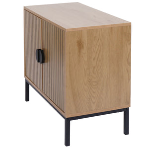 Waschbeckenunterschrank Badschrank 2 Türen 62x63x35cm Holzoptik natur