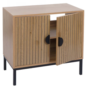 Waschbeckenunterschrank Badschrank 2 Türen 62x63x35cm Holzoptik natur
