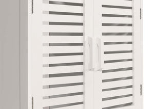 Waschbeckenunterschrank Badschrank mit Staufach Bambus 60x60x30cm weiss
