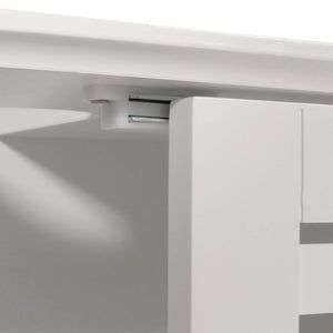 Waschbeckenunterschrank Badschrank mit Staufach Bambus 60x60x30cm weiss