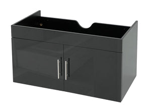Waschbeckenunterschrank Hochglanz 90cm schwarz