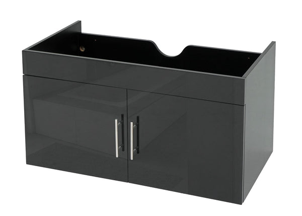 Waschbeckenunterschrank Hochglanz 90cm schwarz