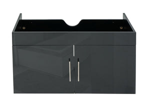 Waschbeckenunterschrank Hochglanz 90cm schwarz