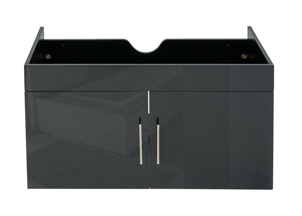 Waschbeckenunterschrank Hochglanz 90cm schwarz