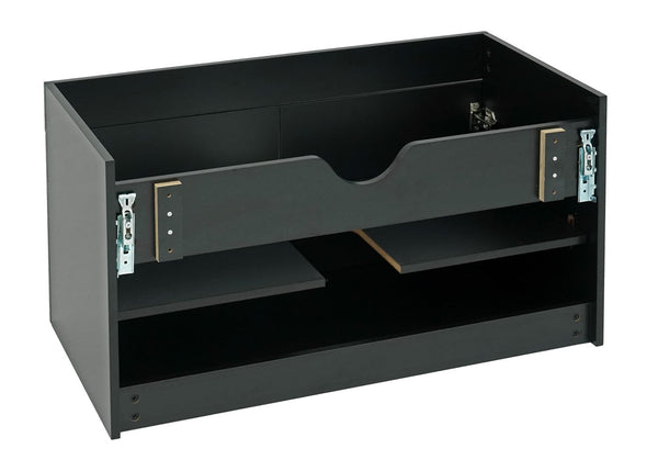 Waschbeckenunterschrank Hochglanz 90cm schwarz