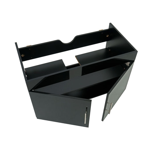 Waschbeckenunterschrank Hochglanz 90cm schwarz