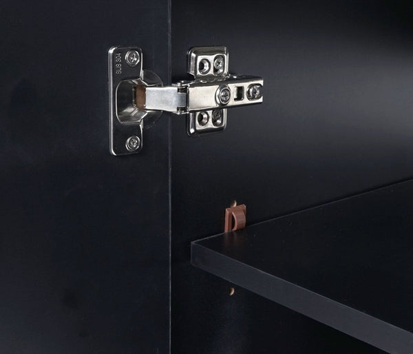 Waschbeckenunterschrank Hochglanz 90cm schwarz