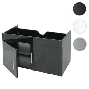 Waschbeckenunterschrank Hochglanz 90cm schwarz
