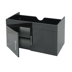 Waschbeckenunterschrank Hochglanz 90cm schwarz