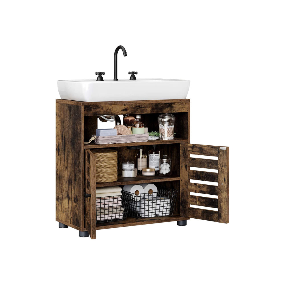 Mobile lavabo per bagno con 2 ante a persiana
