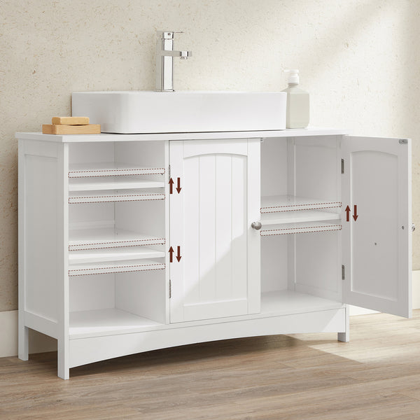 Waschbeckenunterschrank mit 2 Türen und Ablagen