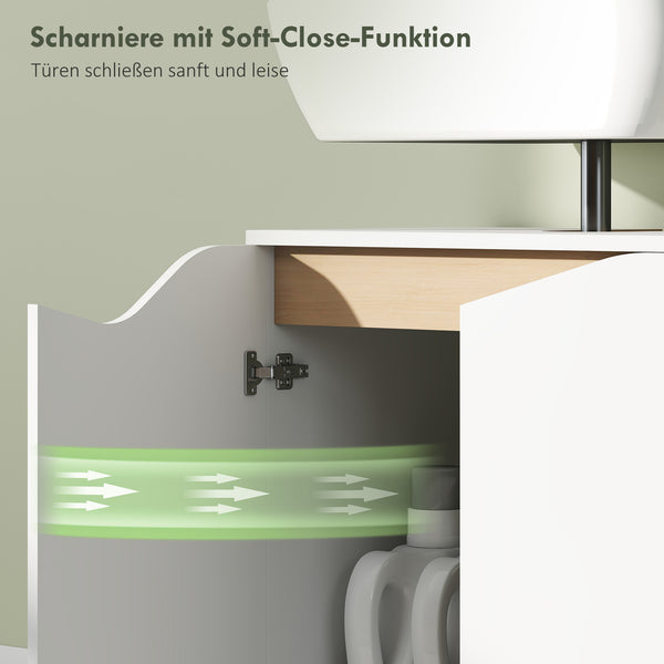 Waschbeckenunterschrank mit Soft-Close für Badezimmer weiss