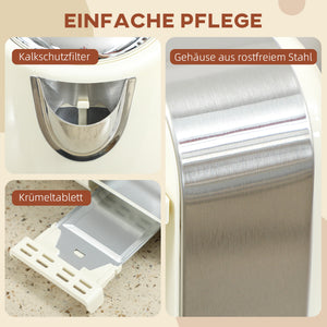 Wasserkocher und 4-Scheiben-Toaster Set 1,7L 2200W 7 Stufen