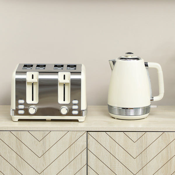 Wasserkocher und 4-Scheiben-Toaster Set 1,7L 2200W 7 Stufen