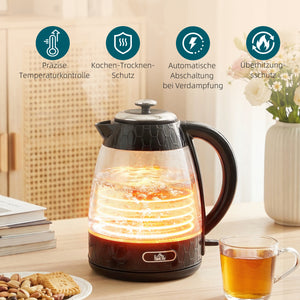 Wasserkocher und Toaster Set 1,7L 2200W 4 Scheiben schwarz