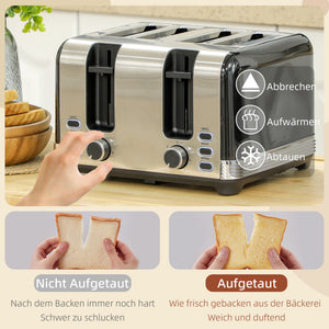 Wasserkocher und Toaster Set 1,7L 7 Stufen Edelstahl schwarz