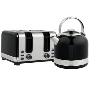Wasserkocher und Toaster Set 1,7L 7 Stufen Edelstahl schwarz