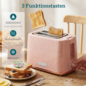 Wasserkocher und Toaster Set mit Abschaltung 1,7L 2200W rosa