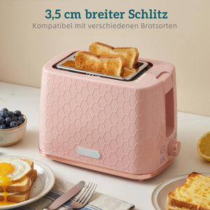 Wasserkocher und Toaster Set mit Abschaltung 1,7L 2200W rosa