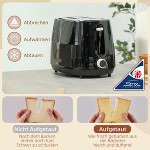 Wasserkocher und Toaster Set 1,7 L Edelstahl schwarz