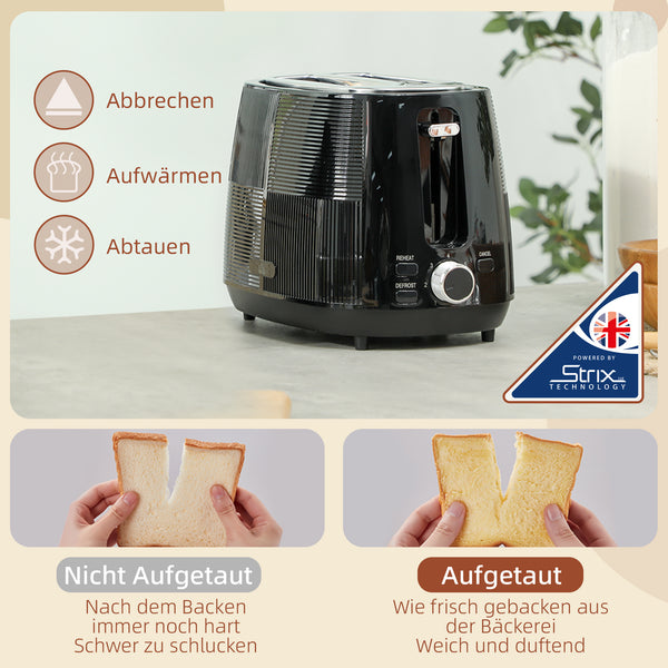Wasserkocher und Toaster Set 1,7 L Edelstahl schwarz