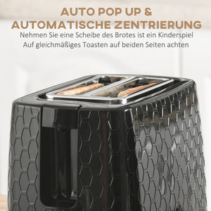 Wasserkocher und Toaster Set mit LED 1,7L schwarz